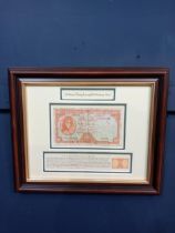 Lady Lavery original 10 shilling note {H 26cm x W 31cm}.