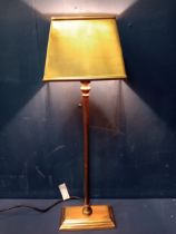 Brass table lamp {H 60cm x W 18cm x D 13cm}.