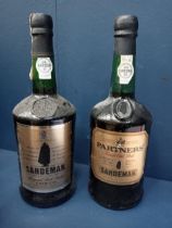 Two bottles of vintage Sandeman partners and Sandeman original port