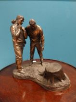 Resin model of Golfers {24 cm H x 30 cm W x 18 cm D}.