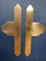 Pair of brass door plates {H 85cm x W 30cm}.