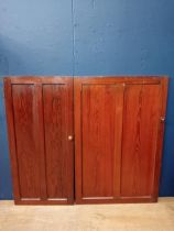 Pair of pine panelled doors {H 122cm x W 138cm x D 3cm }.