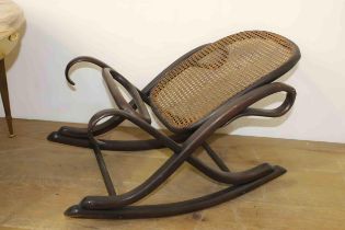 20th C. Bentwood and bergere rocking footrest {H 40 x W 67 x D 38}.