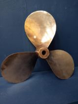 Solid brass ships propeller {D 10cm x Dia 44cm}.