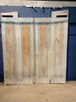 Pair of bleached mahogany folding double doors. {H 218cm x W 95cm each door }.
