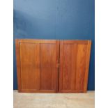 Pair of pine panelled doors {H 108cm x W 140cm x D 3cm }.