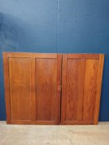 Pair of pine panelled doors {H 108cm x W 140cm x D 3cm }.