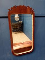 Mahogany and gilt pier mirror. {H 87cm x W 44cm x D 4cm }.