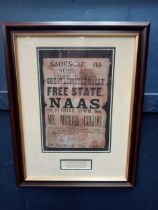 Framed Saorstat na hEireann Come to the Great Leinster Rally Free State Naas {H 46cm x W 36cm}.