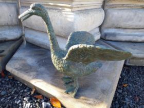 Exceptional quality bronze sculpture of Duck. {42 cm H x 45 cm W x 41 cm D}.