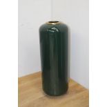 Late 20th C. decorative Green enamel vase {H 80cm x Dia 30cm }.