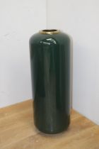 Late 20th C. decorative Green enamel vase {H 80cm x Dia 30cm }.
