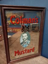 Colman's mustard framed advertising mirror {H 48cm x W 35cm}.
