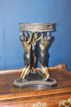 Art Deco bronze figural centrepiece {H 48cm x W 34cm x D 34cm}.