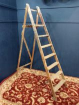Vintage folding wooden ladder {H 190cm x W 42cm x D 47cm}.