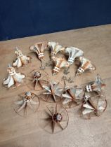 Miscellaneous lot of fourteen metal gothic hanging lights. {H 26cm x Dia 28cm }.