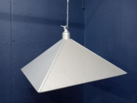 Industrial style mirrored pendant light {H 40cm x W 60cm x D 60cm }.