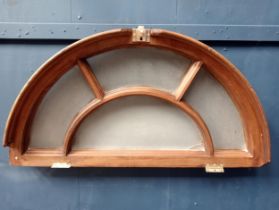 Wooden glazed fanlight door head {H 48cm x W 90cm x D 9cm}.