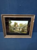 Gilt framed print of Abbey {H 29cm x W 36cm}.