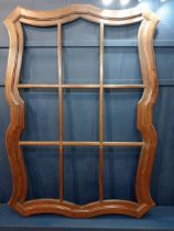 Mahogany nine pane shaped window frame {H 200cm x W141cm x D 5cm}.