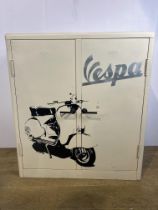 Painted metal Vespa tool cabinet {H 102cm x W 91cm x D 48cm}.