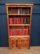 20th C. Driftwood bookcase with three shelves over two doors {w 87cm x H 183cm x D 28cm}.