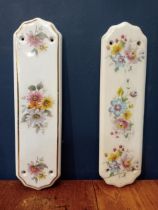 Pair of vintage ceramic finger plates {H 27cm x W 8cm}.