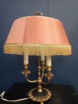 Brass Bouillotte table lamp {H 50cm x Dia 36cm}.