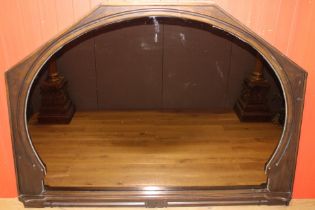 Oak framed half moon Moroccan style wall mirror from Howl of the Moon. {H 185cm x W 236cm }.