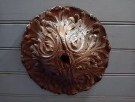 19th C. carved wooden ceiling rose. {H 11cm x Dia 31cm}.
