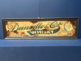 Dunville & Co Whiskey framed advertising print {H 34cm x W 122cm x D 3cm}.