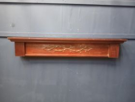 19th C. carved mahogany door head. {H 20cm x W 122cm x D 15cm }.
