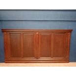 19th C. mahogany wall panel with four raised panels. {H 125cm x W 252cm x D 7cm }.