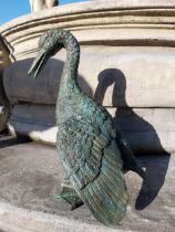 Exceptional quality bronze sculpture of Duck. {36 cm H x 33 cm W x 29 cm D}.
