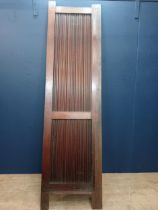 Mahogany reeded wall panel in the Gothic style {H 240cm x W 65cm x D 3cm }.