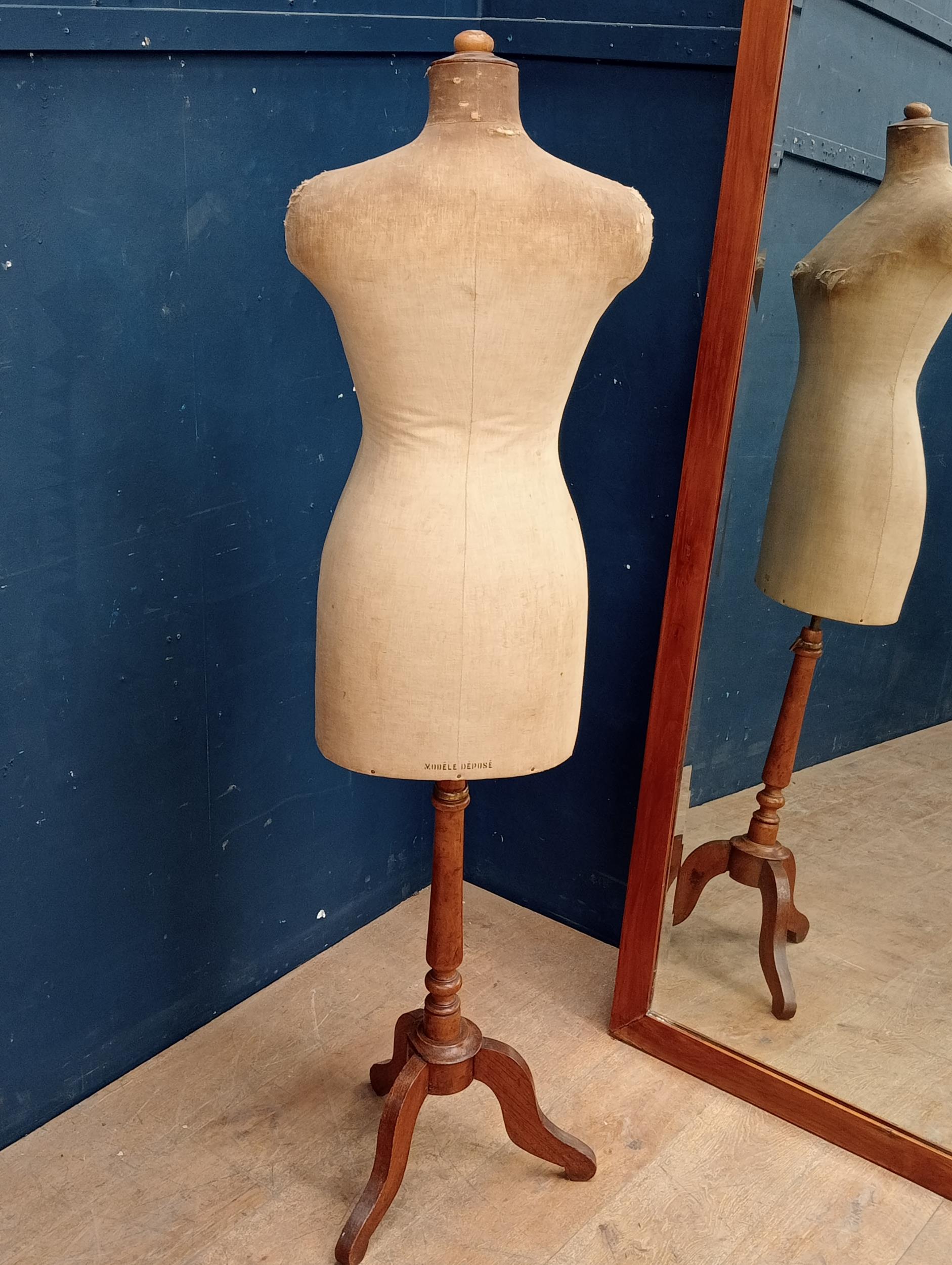 1920's Mannequin on adjustable wooden stand. {H 160cm x W 44cm x D 26cm }. - Image 2 of 3