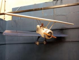 Model of WWI fighter plane RAF {H 58cm x W 145cm x D 50cm}.