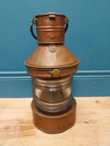 19th C. copper ships lantern {47cm H x 20cm Dia} (not available to view in person).