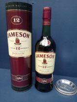 Jameson 12 year old Irish whisky {70 CL in size}.