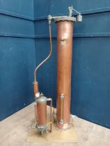 19th C. brass and metal distillery pump. {H 200cm x W 80cm x D 58cm}.