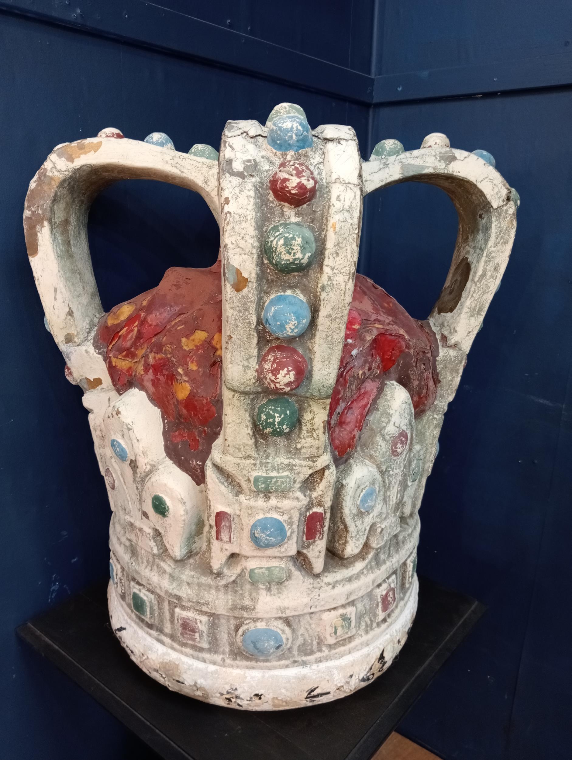 Decorative Painted wood model of Crown. {H 66cm x Dia 62cm }. - Image 3 of 3