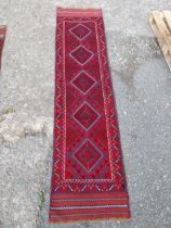 Good quality decorative carpet runner {254cm W x 62cm L} (not available to view in person).
