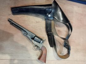 1860s Colt replica prop gun with holster SKA 218 {H 15cm x W 35cm x D 4cm }.