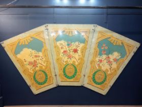 Collection of three carousel hand painted panels {Each panel H 157cm x W 125cm down to W 65cm x D