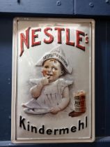 Nestles tin plate advertising sign. {H 30cm x W 20cm}.