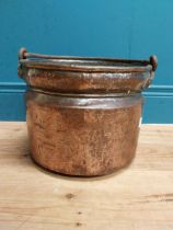 19th C. copper coal bucket with wrought iron handle. {39 cm H x 30 cm Dia.}.