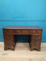 Mahogany desk with tooled leather top in the Georgian style. {77 cm H x 120 cm W x 60 cm D}.