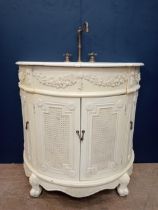 Semi circular french vanity unit {H 92cm x W 95cm x D 50cm }