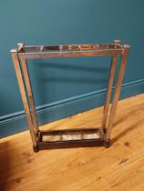 Art Deco chrome and metal stick stand. {58 cm H x 43 cm W x 13 cm D}.