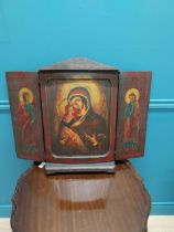 20th C. wooden Icon. {54 cm H x 87 cm W}.